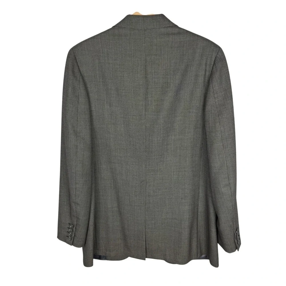 Brooks Brothers Sport Coat Mens 42L Black Wool Textured Two Button Blazer Jacket